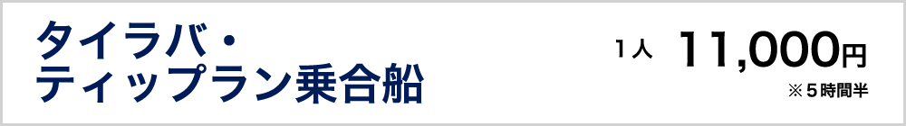 タイラバ・ティップラン乗合船　11000円　※５時間半